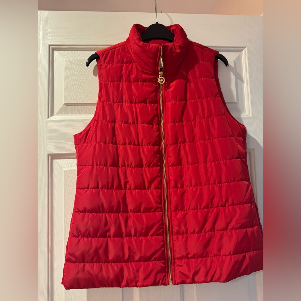Red Puffer Vest by Michael Kors